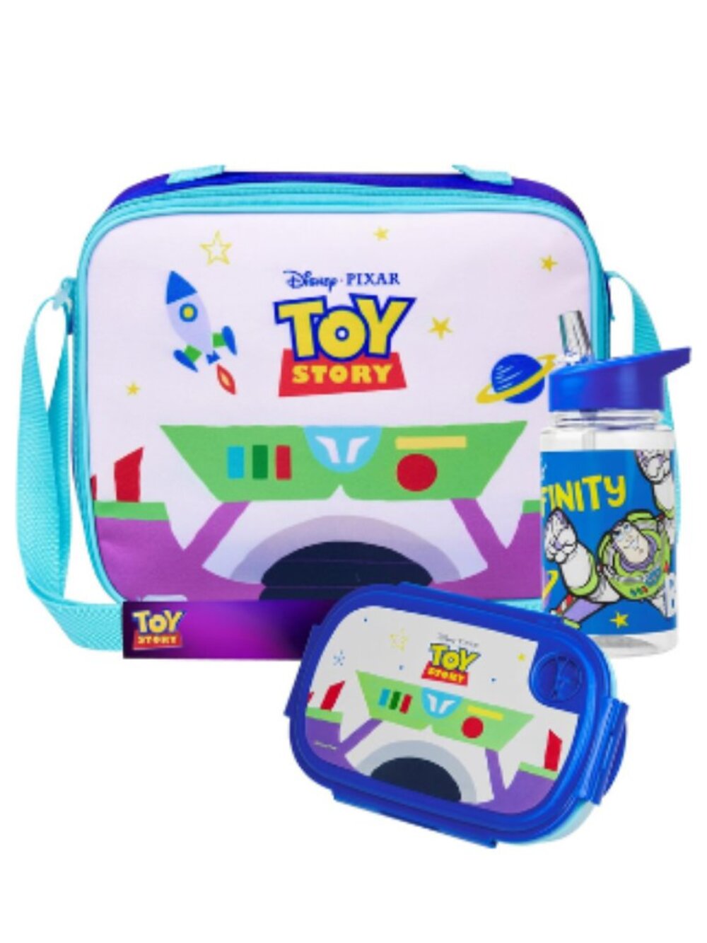 Disney Pixar Toy Story Buzz Lightyear 3Pc Lunch Set Bag Box Bottle Kids NWT